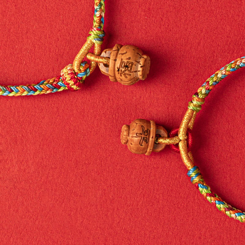Nimara Ritual Peach Wood Fu Character Safe And Well Wealth Bracelet
