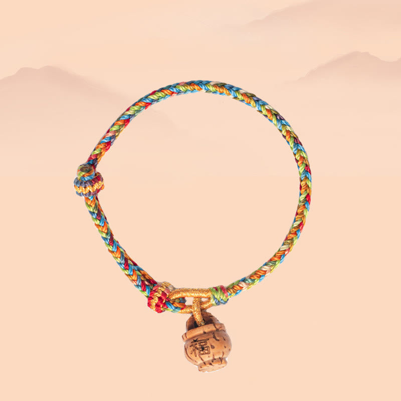 Nimara Ritual Peach Wood Fu Character Safe And Well Wealth Bracelet