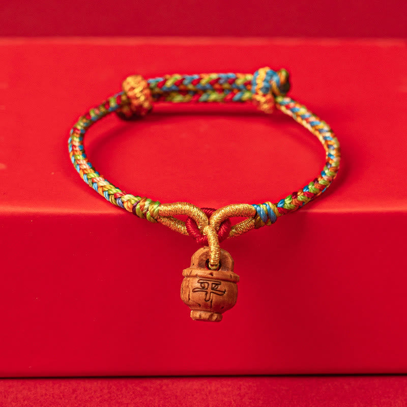 Nimara Ritual Peach Wood Fu Character Safe And Well Wealth Bracelet