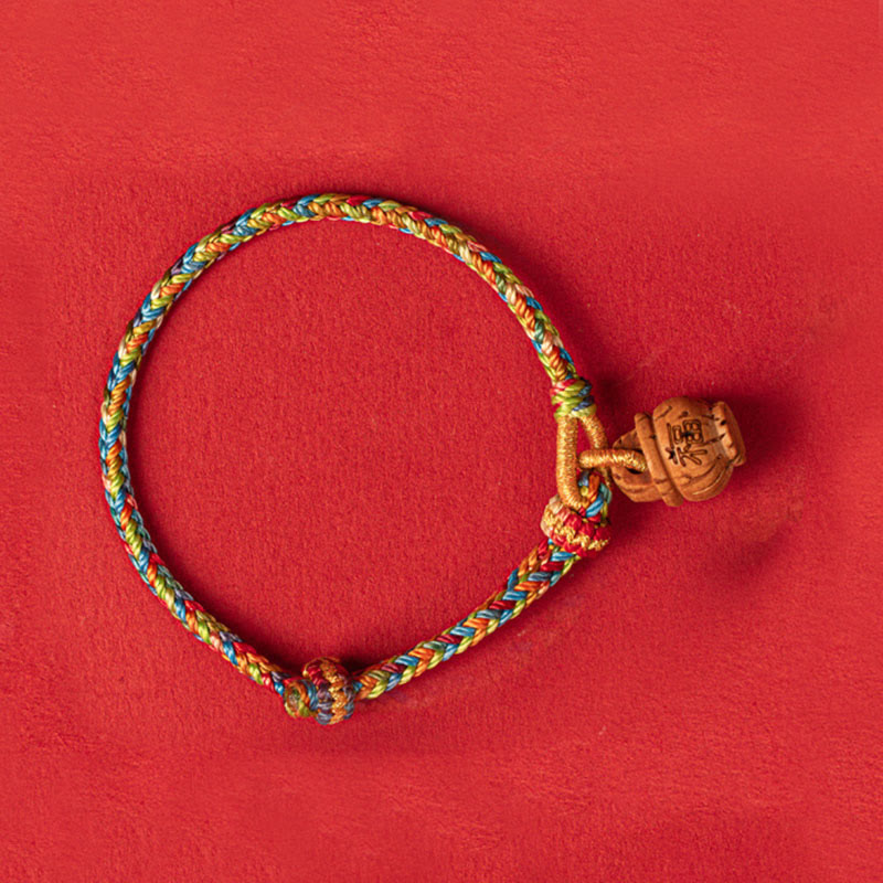 Nimara Ritual Peach Wood Fu Character Safe And Well Wealth Bracelet