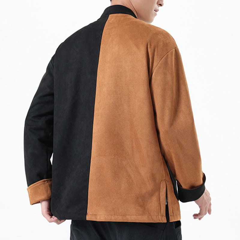 Nimara Ritual Dragon Embroidery Casual Frog-button Cotton Men's Jacket Shirt Clothing