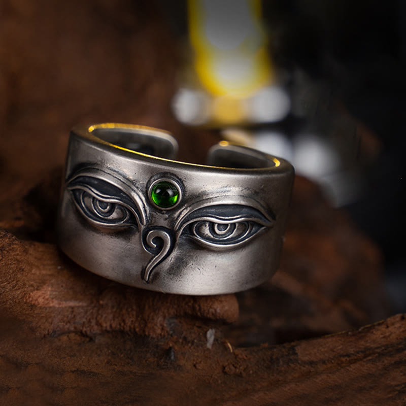 Nimara Ritual 925 Sterling Silver Bodhisattva Tara Calm Adjustable Ring
