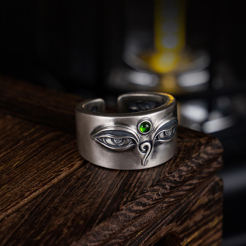 Nimara Ritual 925 Sterling Silver Bodhisattva Tara Calm Adjustable Ring