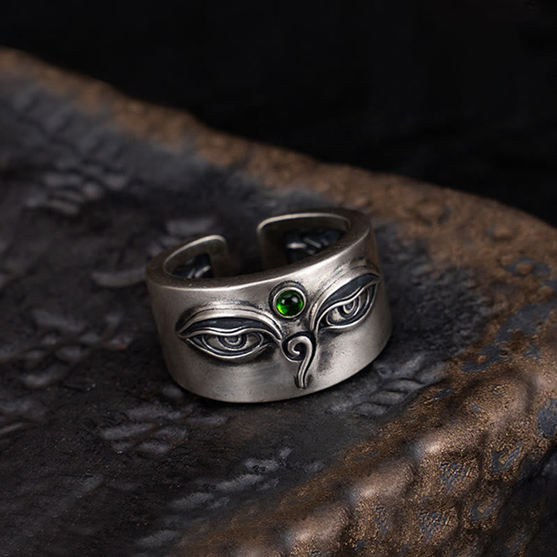 Nimara Ritual 925 Sterling Silver Bodhisattva Tara Calm Adjustable Ring