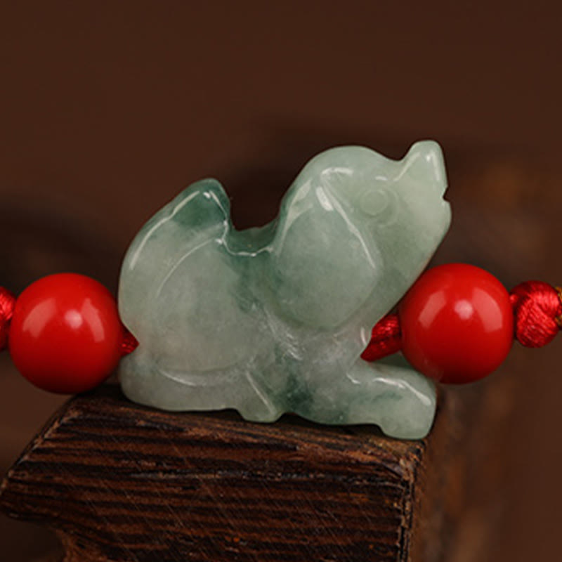 Nimara Ritual Jade Peace Buckle Blessing Red String Belly Chain