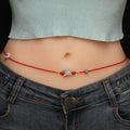Nimara Ritual Jade Peace Buckle Blessing Red String Belly Chain