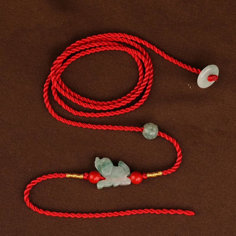 Nimara Ritual Jade Peace Buckle Blessing Red String Belly Chain