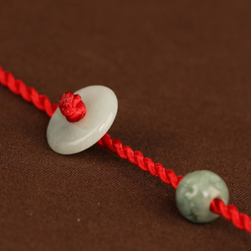 Nimara Ritual Jade Peace Buckle Blessing Red String Belly Chain