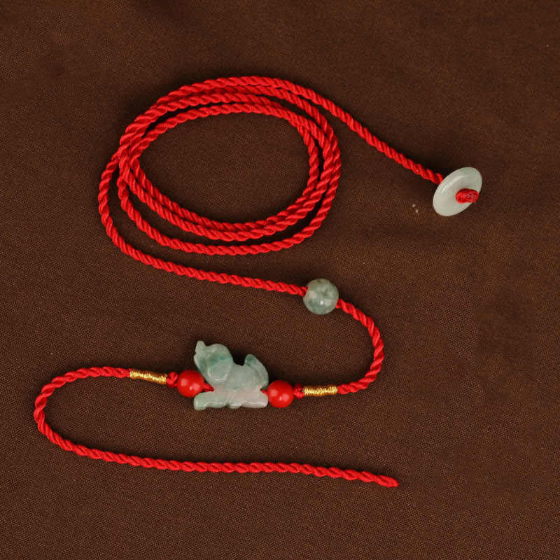 Nimara Ritual Jade Peace Buckle Blessing Red String Belly Chain