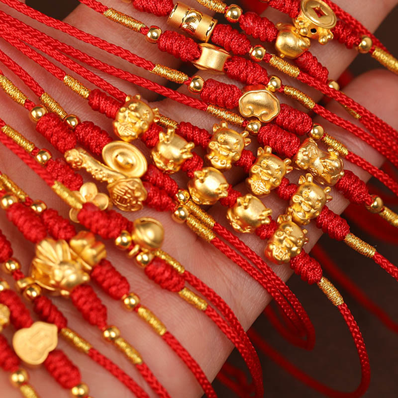 Nimara Ritual 999 Solid Gold Red String Belly Chain