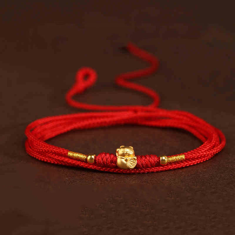 Nimara Ritual 999 Solid Gold Red String Belly Chain