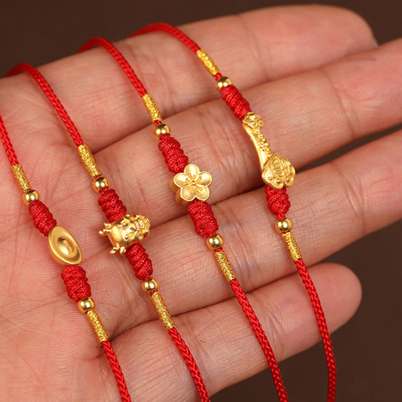 Nimara Ritual 999 Solid Gold Red String Belly Chain