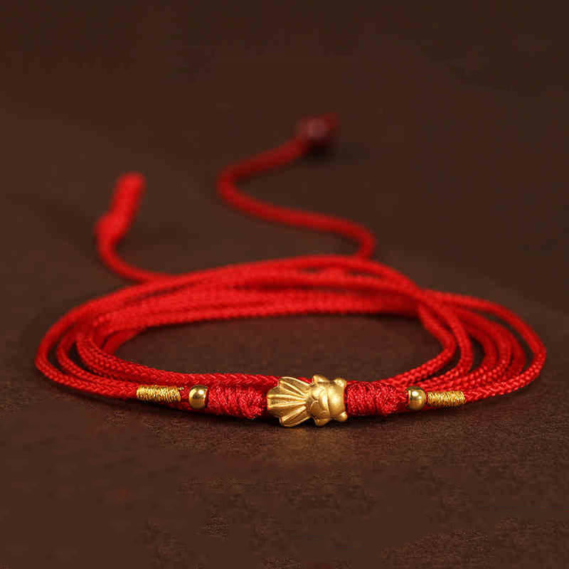 Nimara Ritual 999 Solid Gold Red String Belly Chain