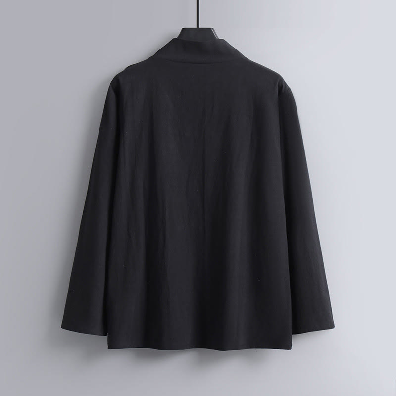 Nimara Ritual Cross-Collars Cropped Bloomers Cotton Tang Suit Hanfu Top Pants Clothing Men's Set