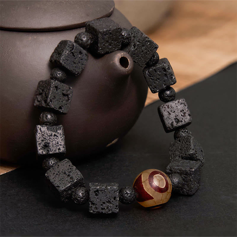 Nimara Ritual Lava Rock Dzi Bead Healing Bracelet