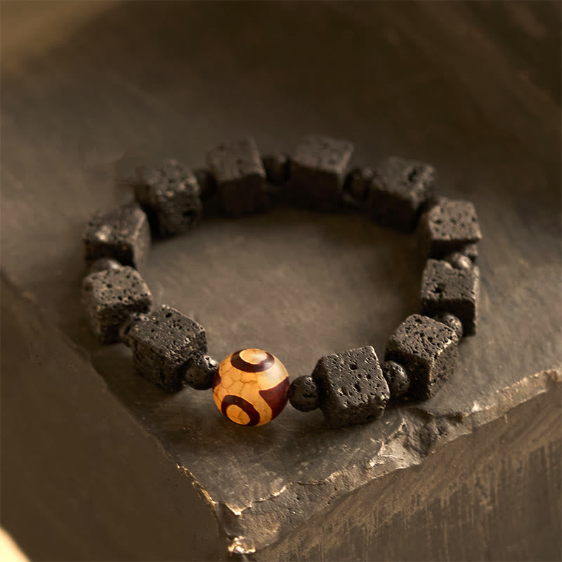 Nimara Ritual Lava Rock Dzi Bead Healing Bracelet