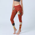Nimara Ritual Crane Print Lycra Fabric Fitness Leggings Women's Yoga Pants