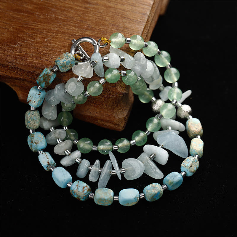 Nimara Ritual Green Emperor Stone Green Aventurine Happiness Triple Wrap Bracelet