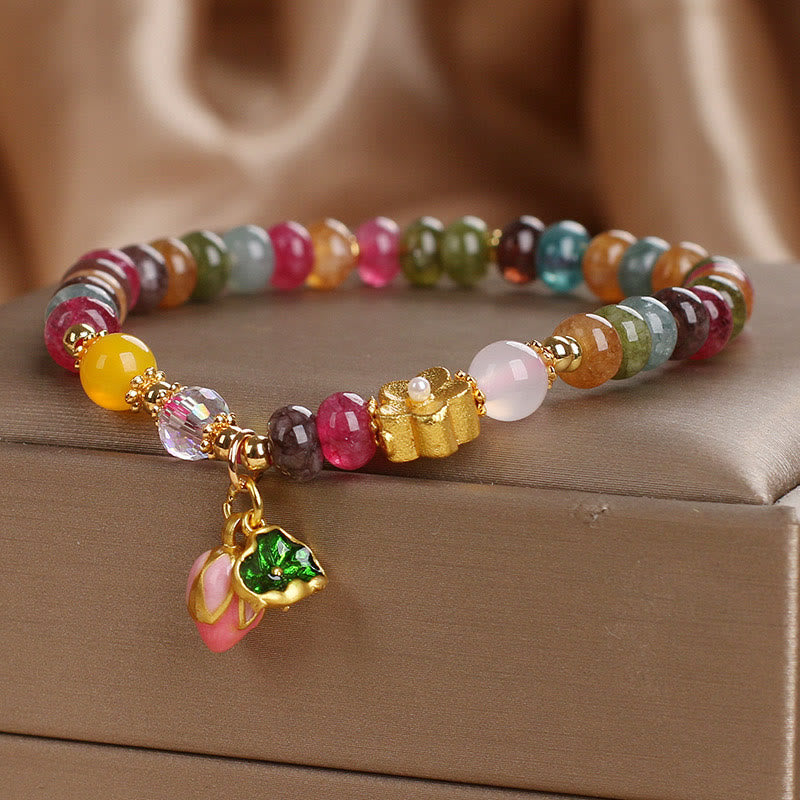 Nimara Ritual Tourmaline Lotus Seedpod Wisdom Bracelet