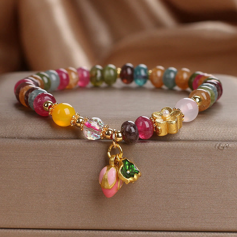 Nimara Ritual Tourmaline Lotus Seedpod Wisdom Bracelet