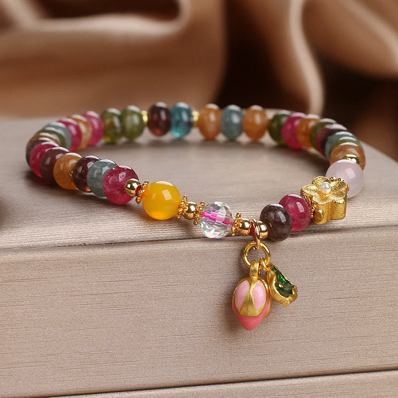 Nimara Ritual Tourmaline Lotus Seedpod Wisdom Bracelet