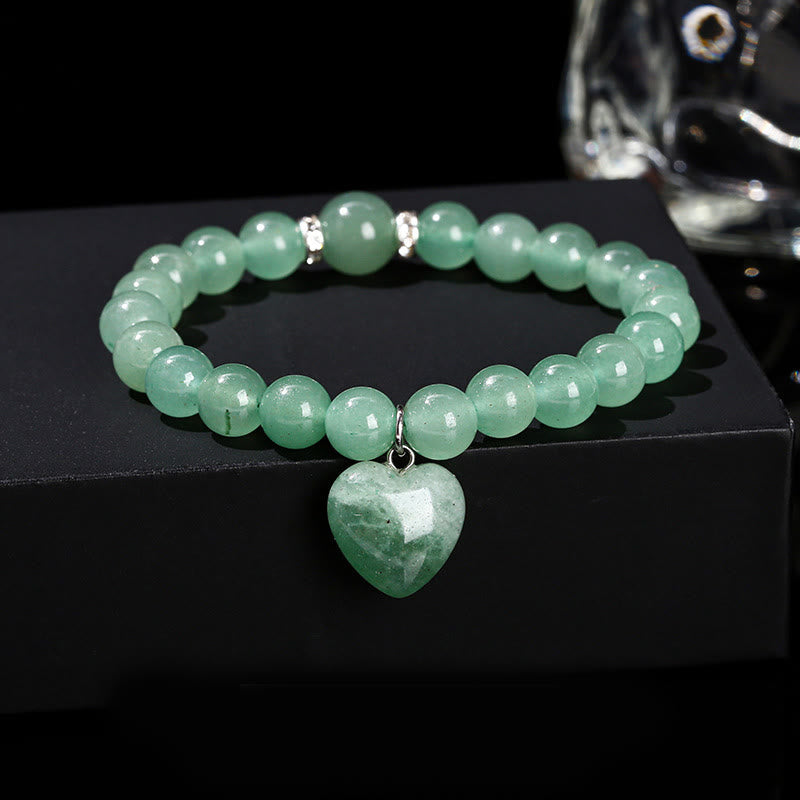 Nimara Ritual Various Crystal Green Aventurine Love Heart Balance Bracelet