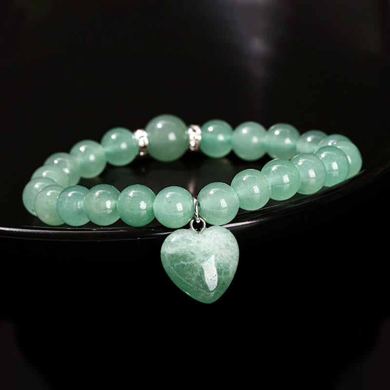 Nimara Ritual Various Crystal Green Aventurine Love Heart Balance Bracelet