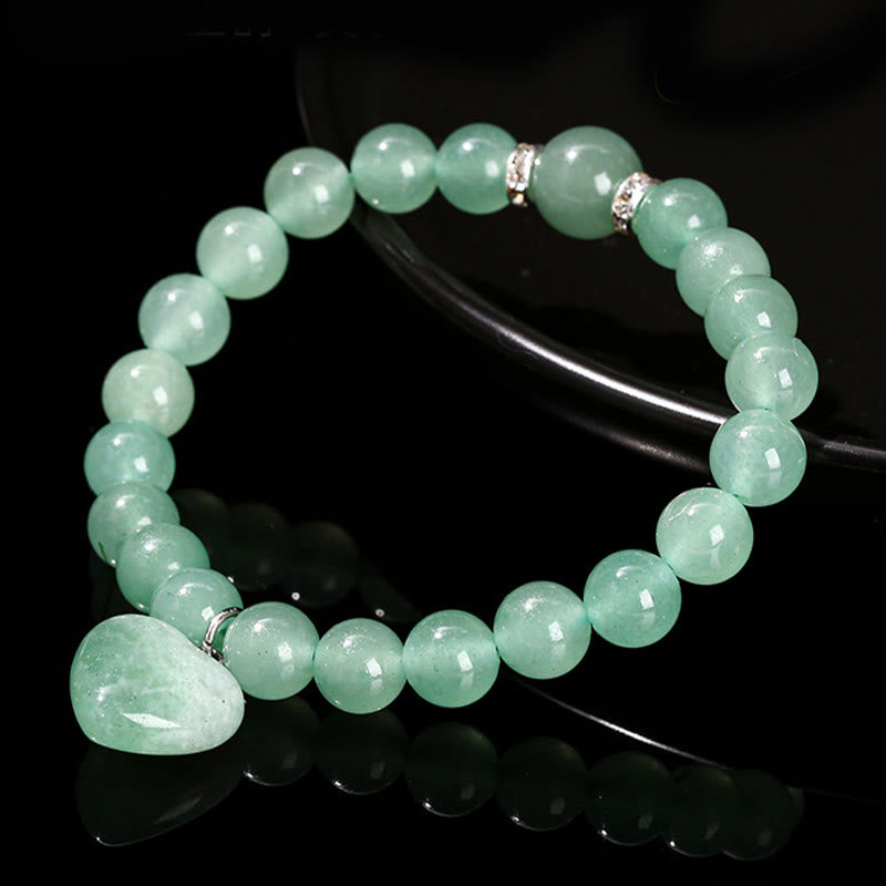 Nimara Ritual Various Crystal Green Aventurine Love Heart Balance Bracelet