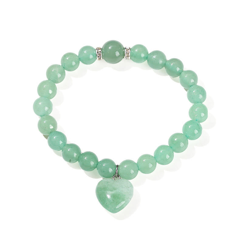 Nimara Ritual Various Crystal Green Aventurine Love Heart Balance Bracelet