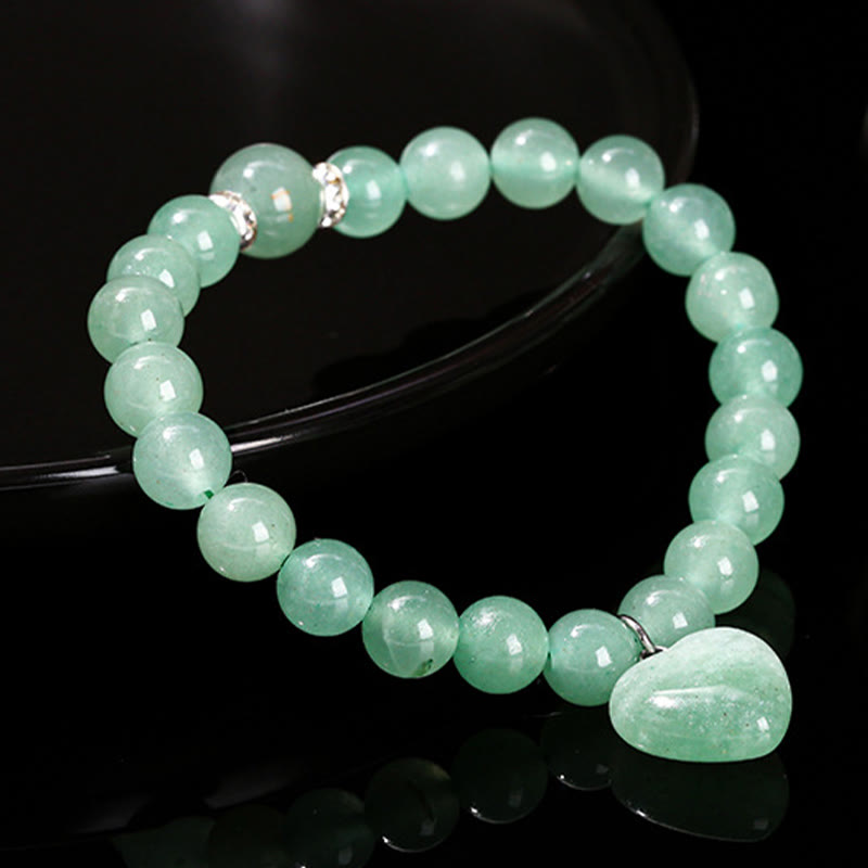 Nimara Ritual Various Crystal Green Aventurine Love Heart Balance Bracelet