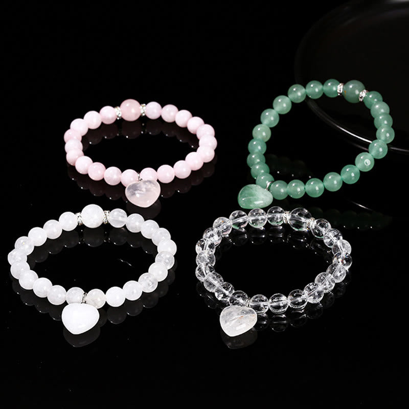 Nimara Ritual Various Crystal Green Aventurine Love Heart Balance Bracelet