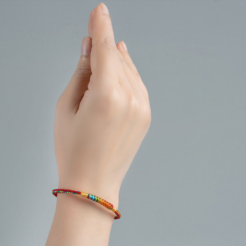Nimara Ritual Multicolor Red String Alloy 925 Sterling Silver Buckle Protection Bracelet