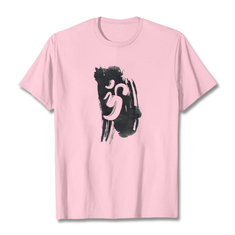 Nimara Ritual OM Ink Background Cotton Tee T-shirt