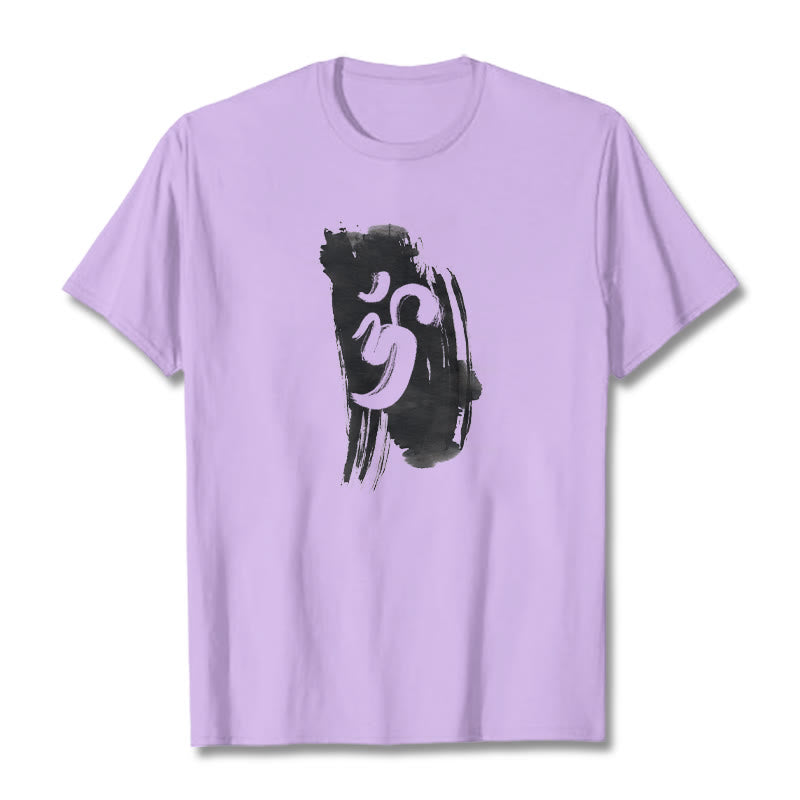 Nimara Ritual OM Ink Background Cotton Tee T-shirt