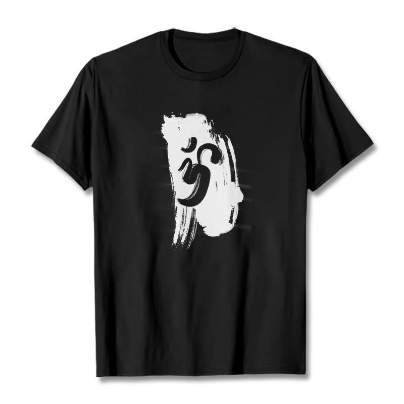 Nimara Ritual OM Ink Background Cotton Tee T-shirt