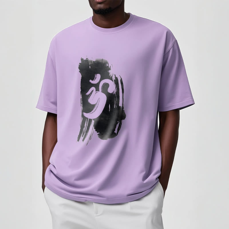 Nimara Ritual OM Ink Background Cotton Tee T-shirt