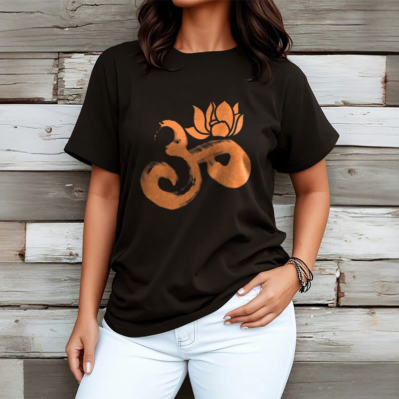 Nimara Ritual OM Lotus Flower Cotton Tee T-shirt