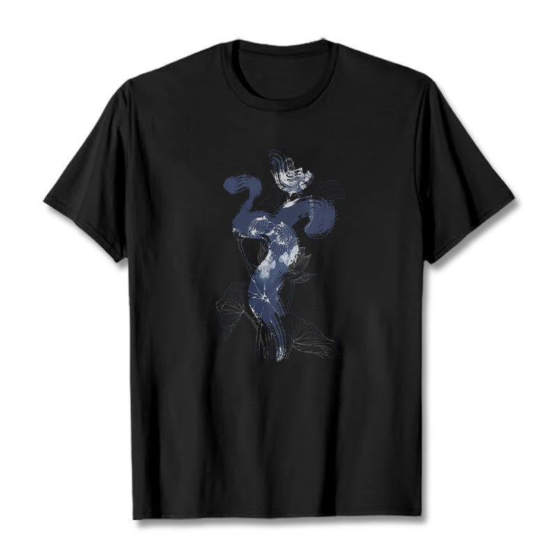 Nimara Ritual OM Lotus Flower Background Cotton Tee T-shirt