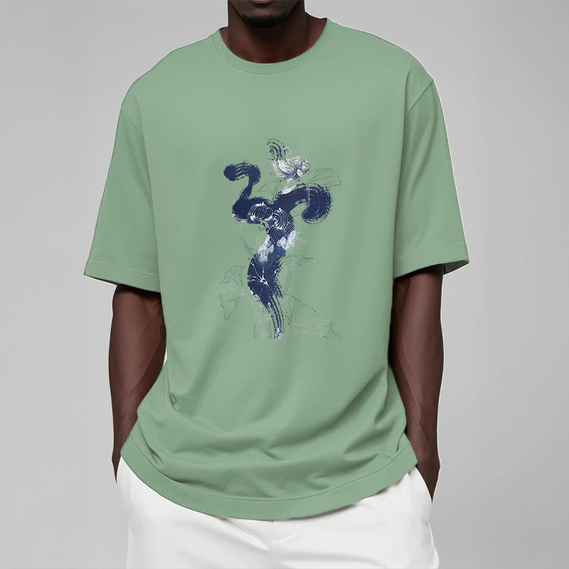 Nimara Ritual OM Lotus Flower Background Cotton Tee T-shirt