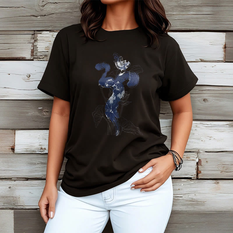 Nimara Ritual OM Lotus Flower Background Cotton Tee T-shirt