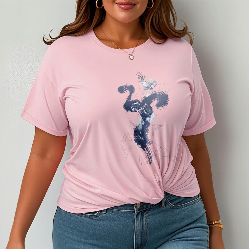 Nimara Ritual OM Lotus Flower Background Cotton Tee T-shirt