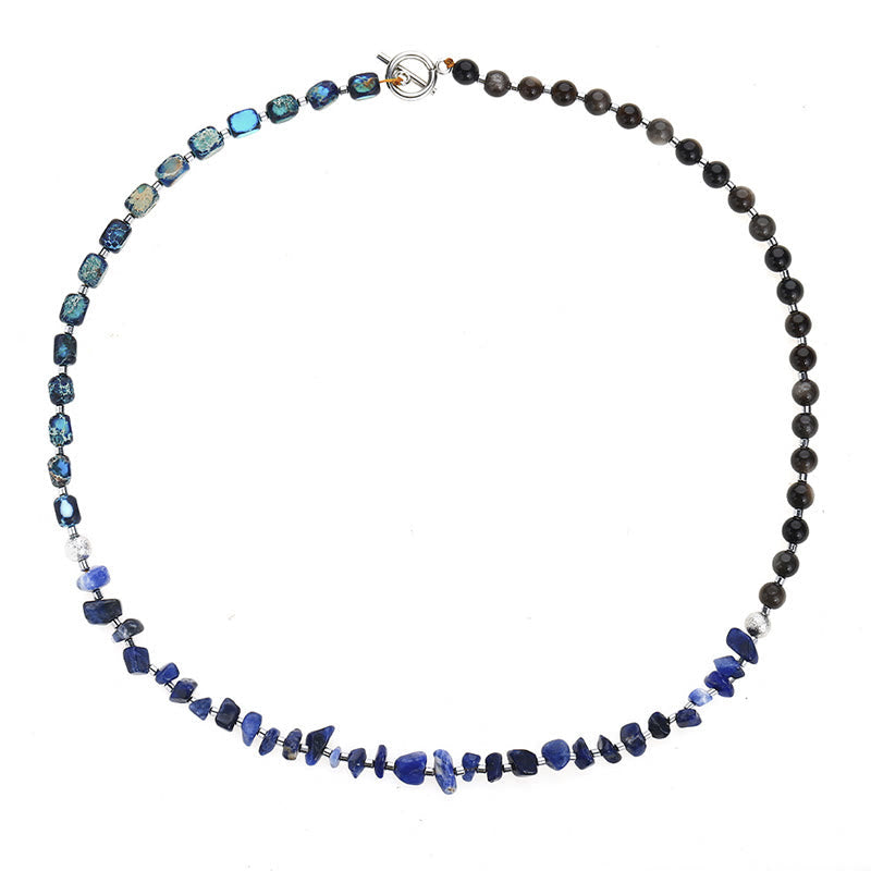 Nimara Ritual Emperor Stone Sodalite Gold Sheen Obsidian Balance Triple Wrap Bracelet