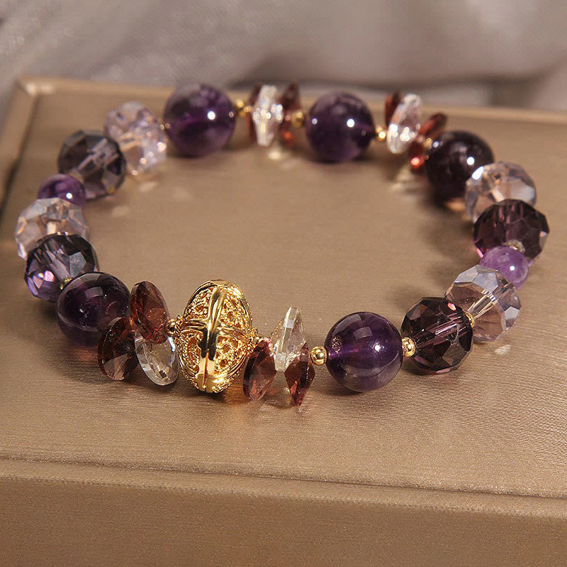 Nimara Ritual Amethyst Red Crystal White Crystal Pumpkin Inner Peace And Healing Bracelet