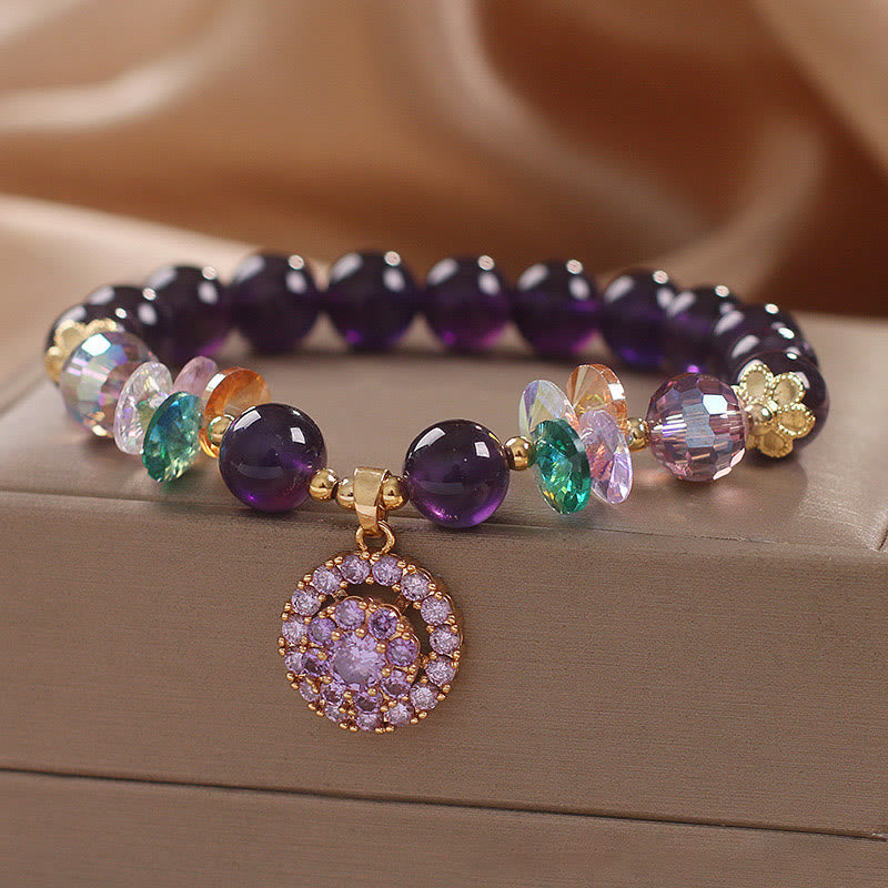 Nimara Ritual Amethyst Green Crystal Citrine White Crystal Spiritual Awareness Bracelet