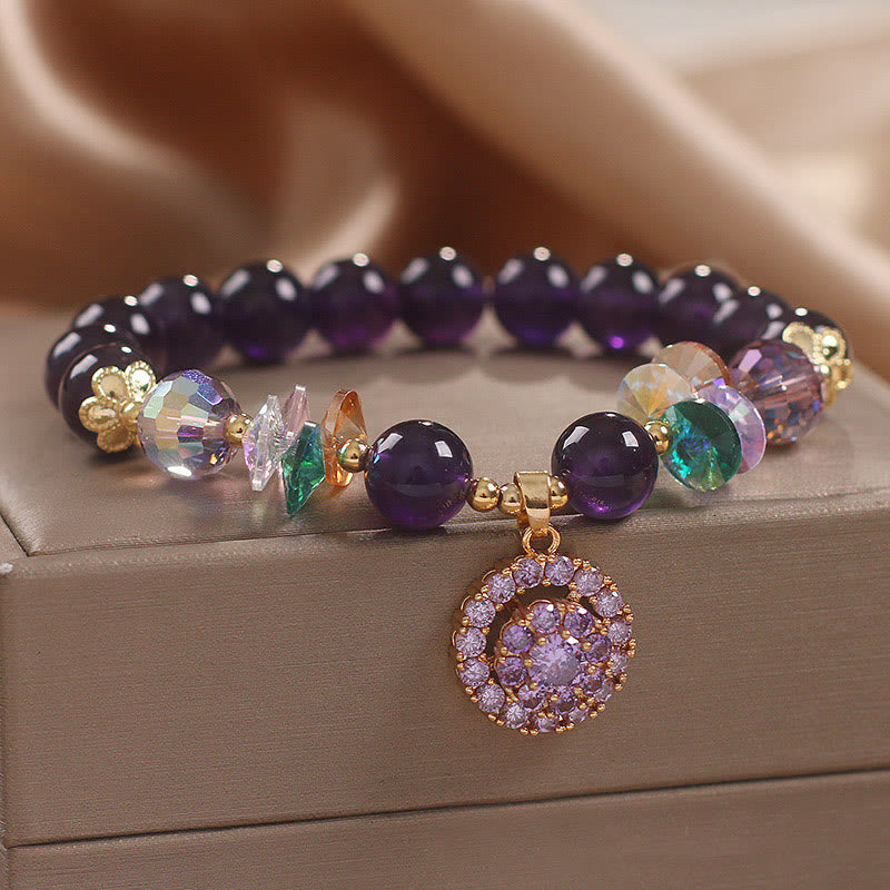 Nimara Ritual Amethyst Green Crystal Citrine White Crystal Spiritual Awareness Bracelet
