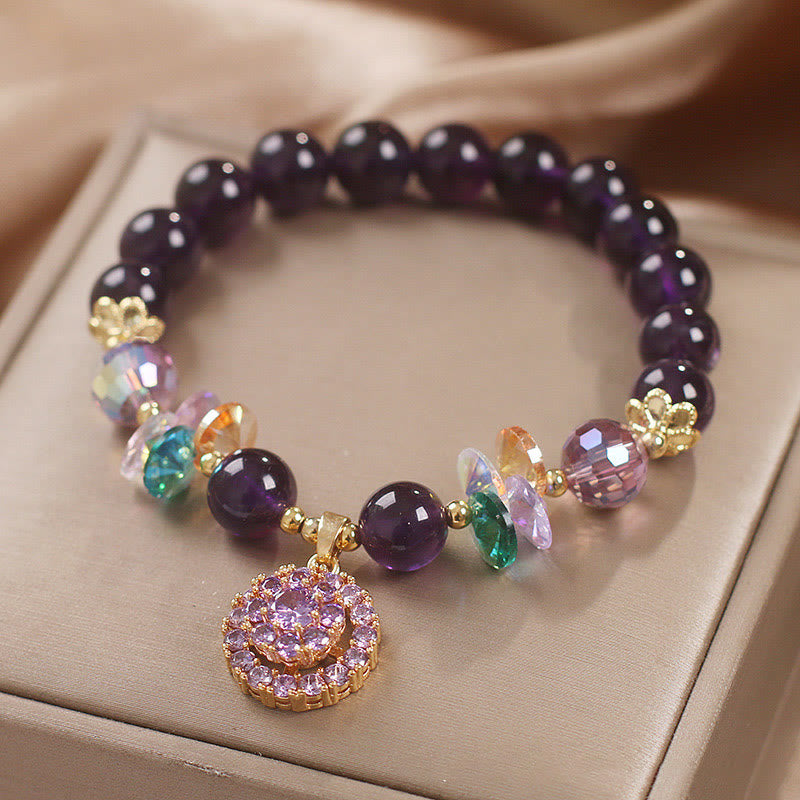 Nimara Ritual Amethyst Green Crystal Citrine White Crystal Spiritual Awareness Bracelet