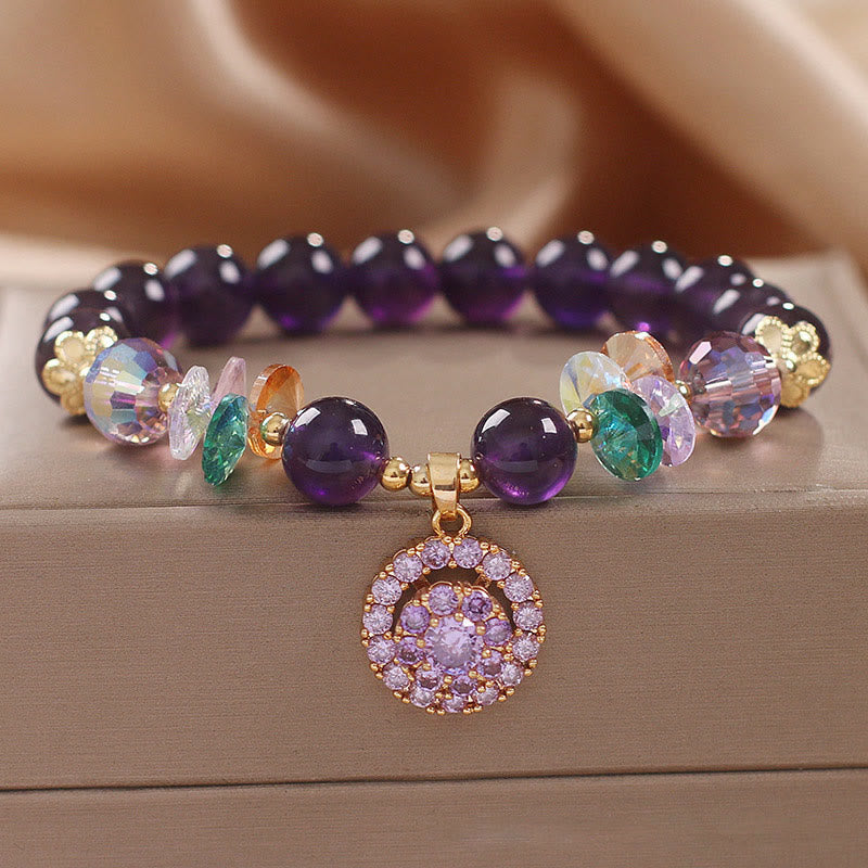 Nimara Ritual Amethyst Green Crystal Citrine White Crystal Spiritual Awareness Bracelet