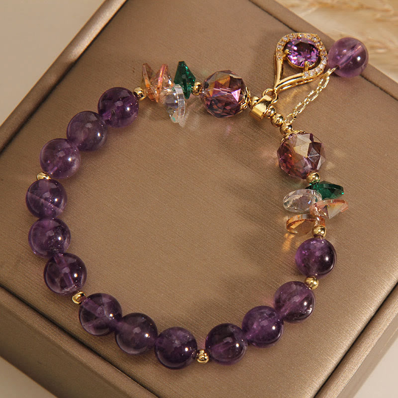 Nimara Ritual Amethyst Green Crystal Citrine White Crystal Spiritual Awareness Bracelet