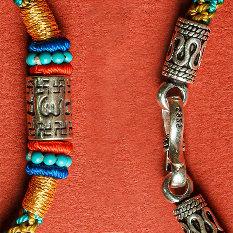 Nimara Ritual Colorful String Six True Words 925 Silver Focus Bracelet