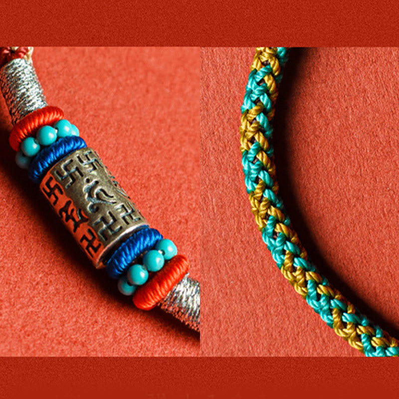 Nimara Ritual Colorful String Six True Words 925 Silver Focus Bracelet
